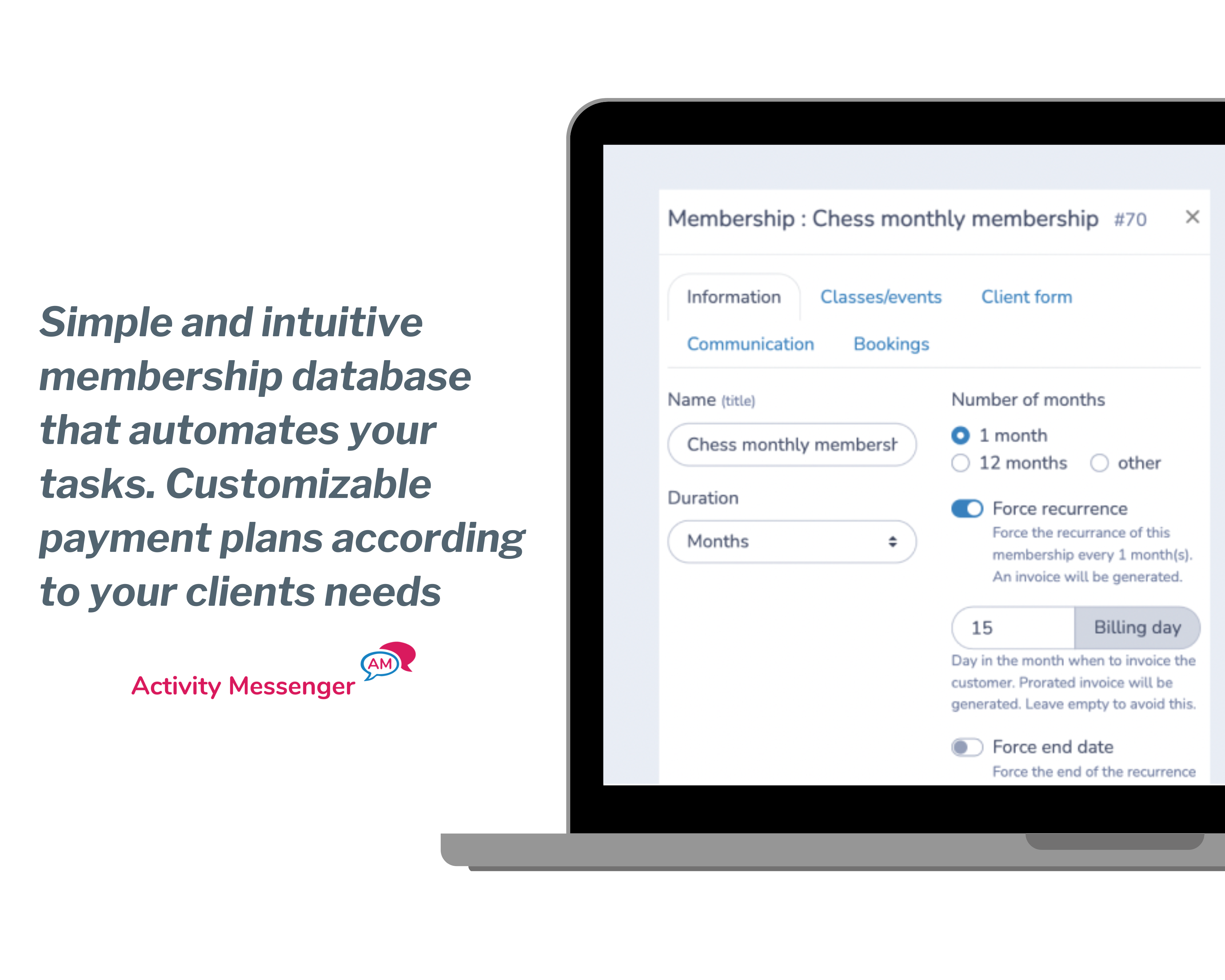 screenshot of Activity Messenger